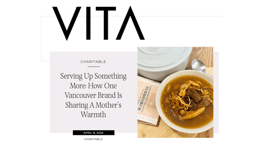 Close-up of nourishing Chinese herbal soup with cordyceps flower, morel mushrooms, and dried ingredients featured in VITA Daily Mother’s Day story. 滋補中式湯品特寫，展示蟲草花及羊肚菌食材。
