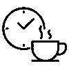 Line icon of a person relaxing with a cup of tea 人物放鬆享用花茶的線條圖示