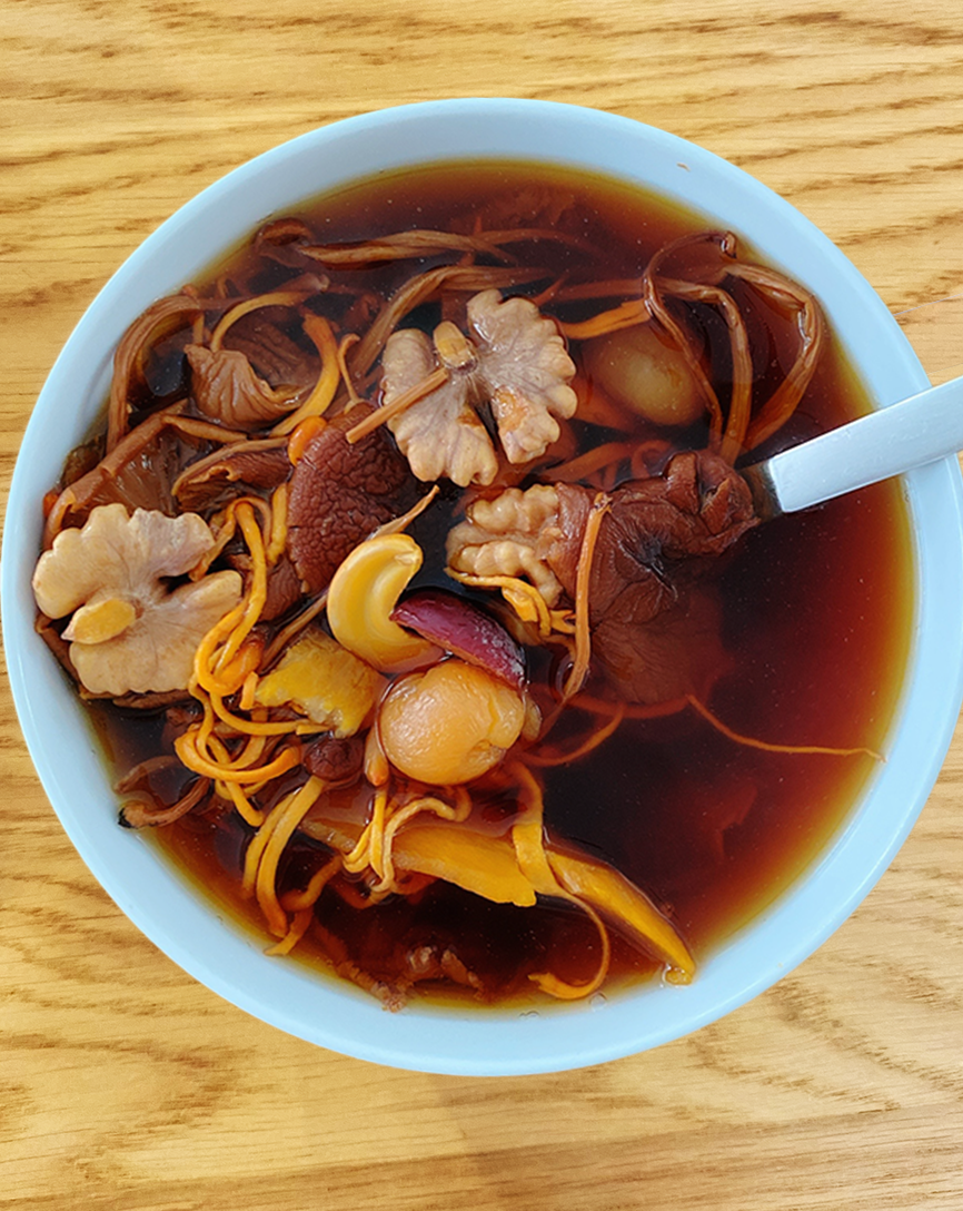 茶樹菇蟲草花補氣湯完成品 Dried Agrocybe Aegerita Mushroom Soup Packet Ready to eat